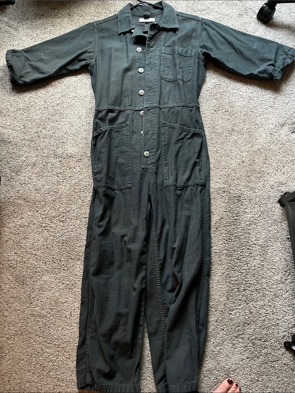 Madewell Custom Dark Green Utility Jumpsuit Small - Picture 4 of 6